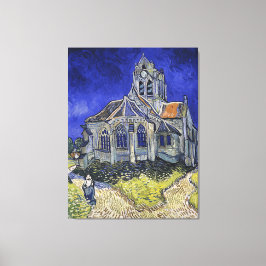 Vintage Kyrkan i Auvers-sur-Oise av Van Gogh Canvastryck