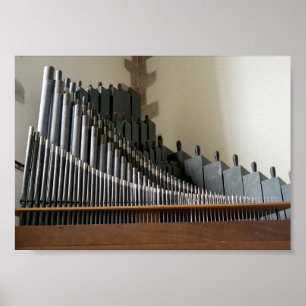 Vintage kyrkorgel musikaliska mekanik fotograferin poster
