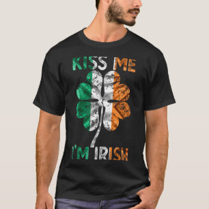 Vintage Kyss mig, jag är irländsk Irland Flagga Sh T Shirt