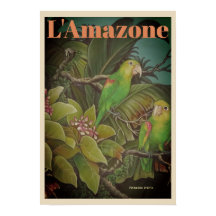 Vintage L "Amazone Travel Poster"