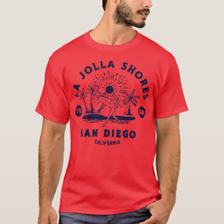 Vintage La Jolla Shores Beach Surfing Retro Califo T Shirt