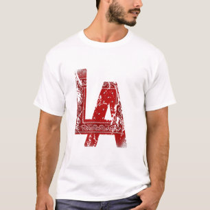 vintage la red bandana gangster los angeles hiphop t shirt