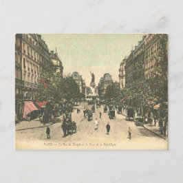 Vintage La Ställe de la Republicque, Paris, Frankr Vykort