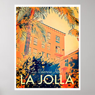 Vintage La Valencia Hotel Travel Poster