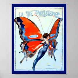 Vintage La Vie Parisienne Butterfly Dam Poster