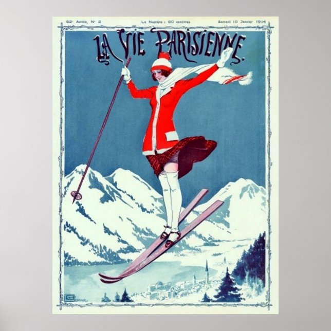 Vintage La Vie Parisienne Magazine Cover Poster (Framsidan)