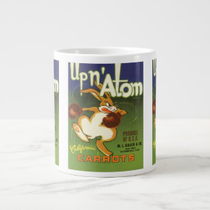 Vintage Label Art Boxing Rabbit, Up n Atom Carrots Jumbo Mugg