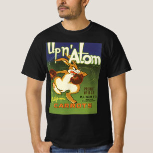 Vintage Label Art Boxing Rabbit, Up n Atom Carrots Tee Shirt
