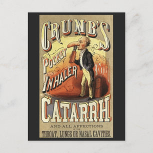 Vintage Label Art, Crumbs Pocket Asthma Inhaler Vykort