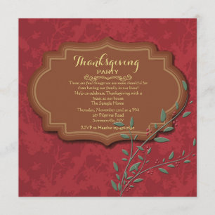 Vintage Label Thanksgiving Party inbjudan