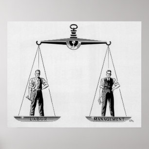 Vintage Labour vs Management, Scale of Justice Poster