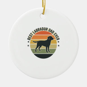 Vintage Labrador Pappa Solnedgång Hund Vektor Tröj Julgransprydnad Keramik