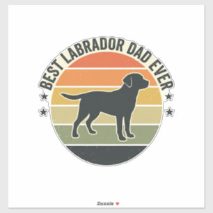 Vintage Labrador Pappa Solnedgång Hund Vektor Tröj Klistermärken