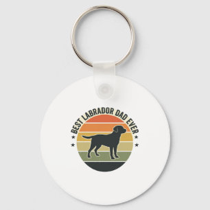 Vintage Labrador Pappa Solnedgång Hund Vektor Tröj Nyckelring