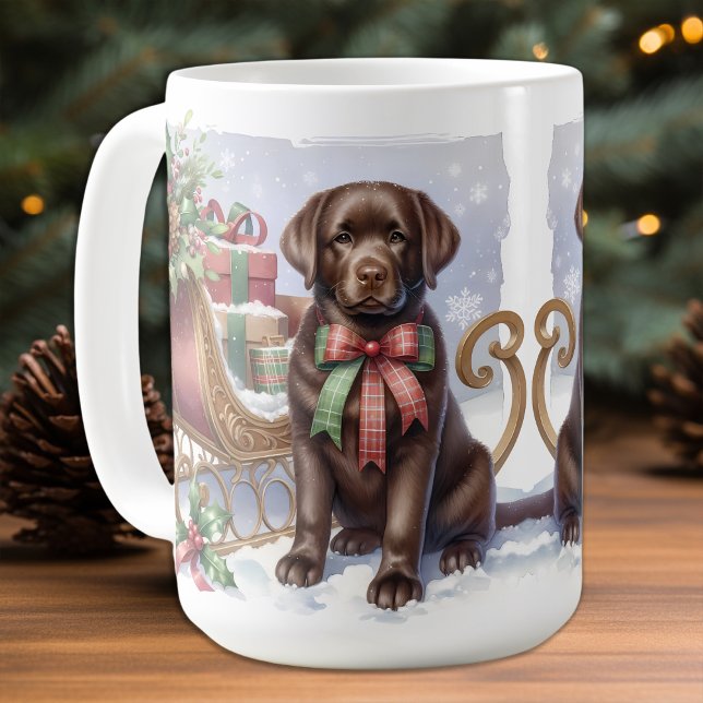 Vintage Labrador Retriever jul Puppy Hund Kaffemugg (Skapare uppladdad)
