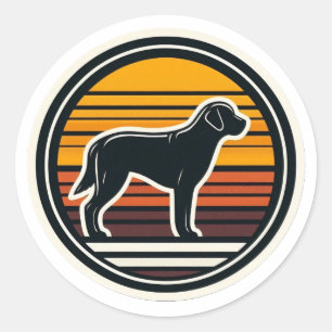 Vintage Labrador Retriever Retro Solnedgång Hund K Runt Klistermärke