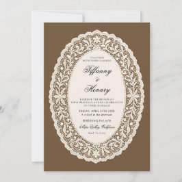 Vintage Lace Doily Wedding Invitation Inbjudningar