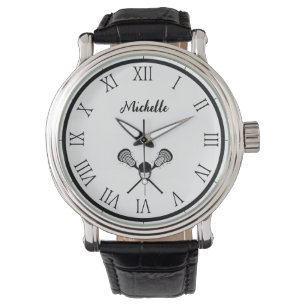Vintage Lacrosse Personlig Namn Armbandsur