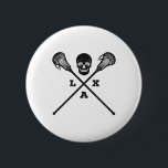 Vintage Lacrosse Stick och Lax Skull Knapp<br><div class="desc">Vintage Lacrosse Stick och Lax Skull</div>
