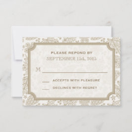 Vintage Lacy Lövs Fall Wedding R.S.V.P.-kort OSA Kort