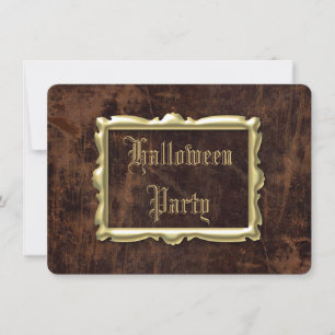 Vintage Läderutseende Halloween fest Inbjudningar
