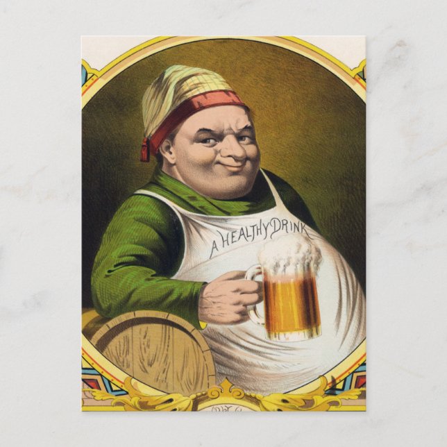 Vintage Lager Beer-annonsering Vykort (Framsida)