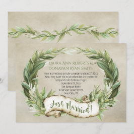 Vintage lagerkrans banner mottagning endast inbjudningar