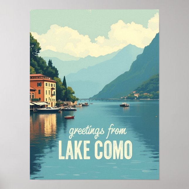 Vintage Lago di Como Poster (Framsidan)