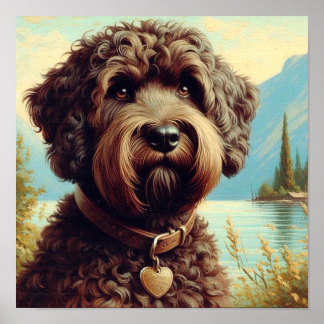 Vintage Lagotto Romagnolo Painting Poster (Framsidan)