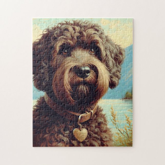 Vintage Lagotto Romagnolo Painting Pussel (Vertikal)