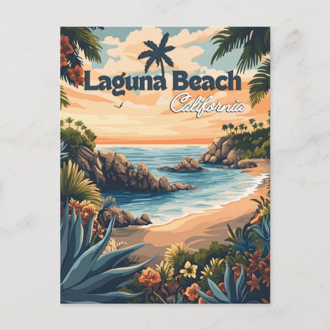 Vintage Laguna Beach California Vykort (Framsida)