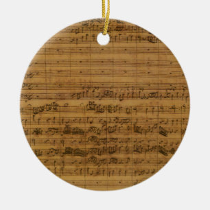 Vintage Lakan Music av Johann Sebastian Bach Julgransprydnad Keramik