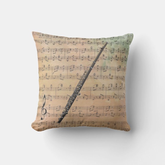 Vintage Lakan Music med flute Kudde (Framsida)