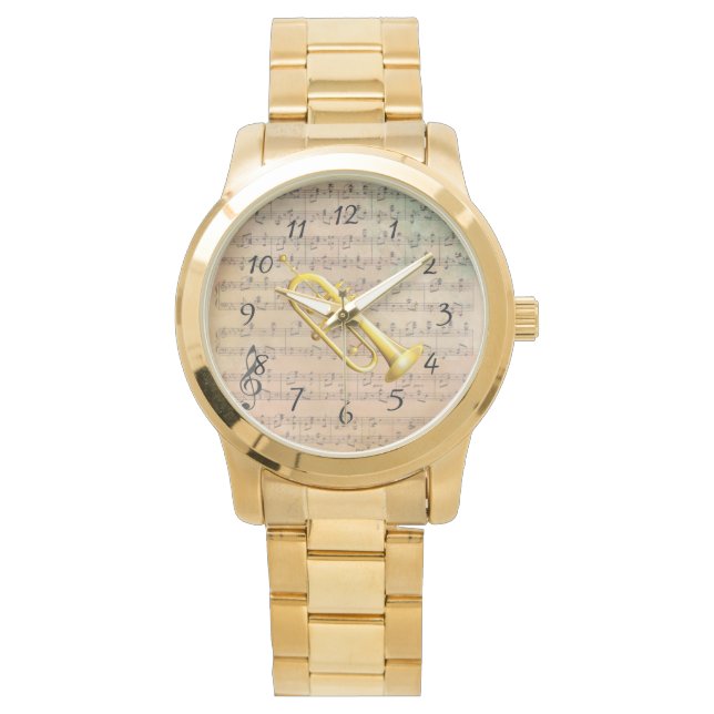 Vintage Lakan Music med trumpet Armbandsur (Framsida)