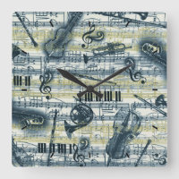 Vintage Lakan Music Mönster Wall Clock