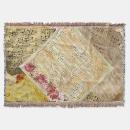 Vintage Lakan Music Musik noter Blanket Filt