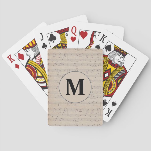 Vintage Lakan Music Note monogram Casinokort (Baksidan)