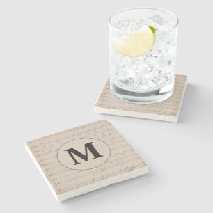 Vintage Lakan Music Note monogram Stenunderlägg