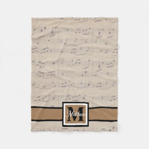 Vintage Lakan Music Note Musician Monogram Fleecefilt