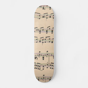 Vintage Lakan Music Score Black and White notes Skateboard Bräda 21,5 Cm