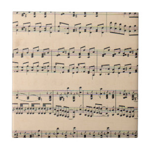 Vintage Lakan Music Score Notes Kakelplatta