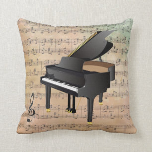 Vintage Lakan Music Watercolor Piano Kudde