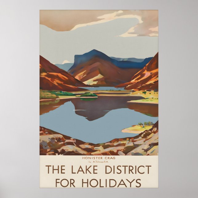 Vintage Lake District England Resemålning Affisch (Framsidan)
