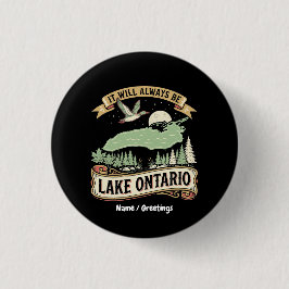 Vintage Lake Ontario Retro Naturscen Konst Knapp