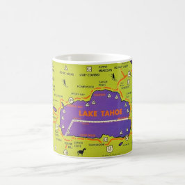 Vintage Lake Tahoe Map Mug Kaffemugg