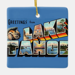 Vintage Lake Tahoe-ornament Julgransprydnad Keramik