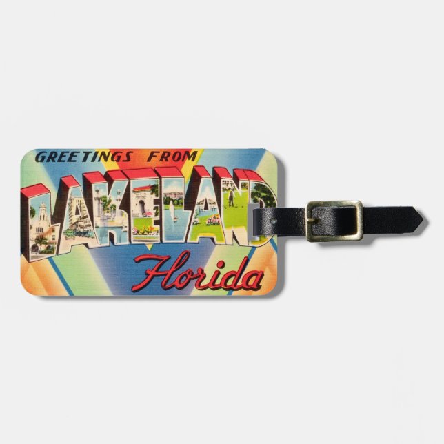 Vintage Lakeland Florida Bagagebricka (Horisontell Framsida)