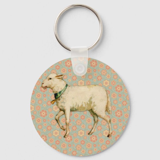 Vintage Lamb Art Nyckelring (Framsida)