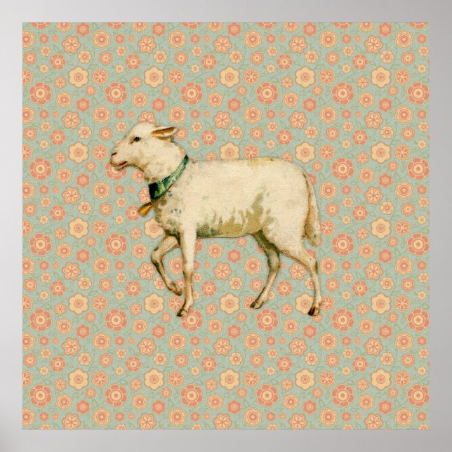 Vintage Lamb Art Poster (Framsidan)