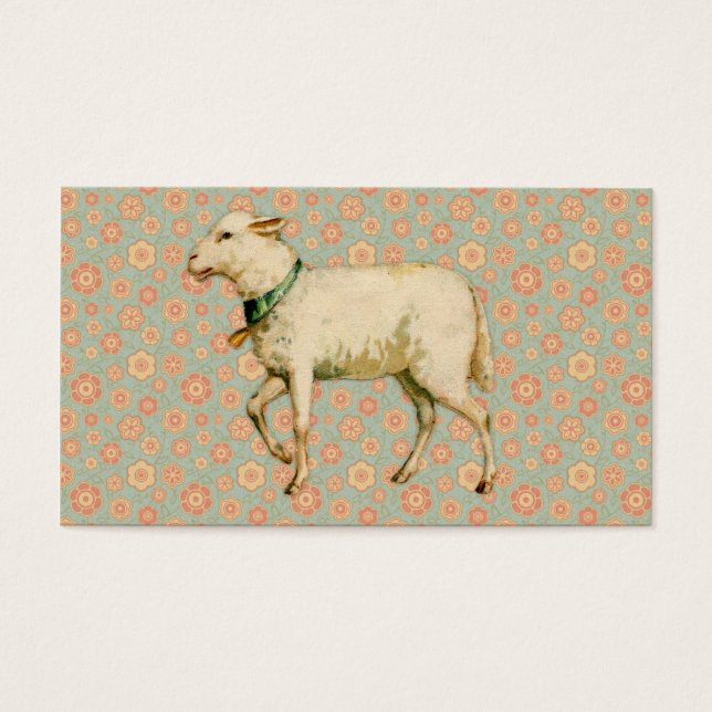 Vintage Lamb Art Visitkort (Framsidan)